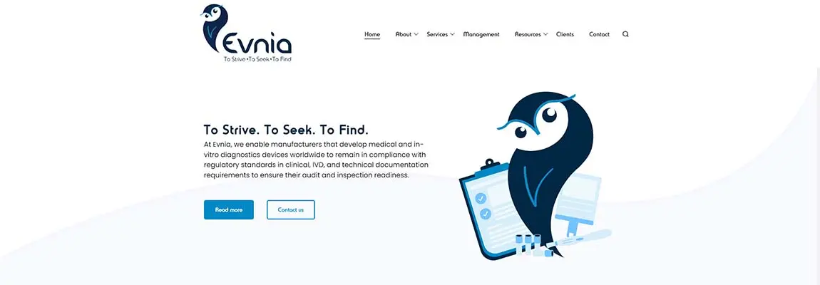 evnia website design